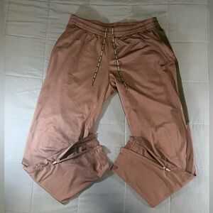 Nike Dri-Fit Women's XL Bronze Athletic Joggers Ankle Zip Pants 707349-507